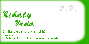 mihaly urda business card